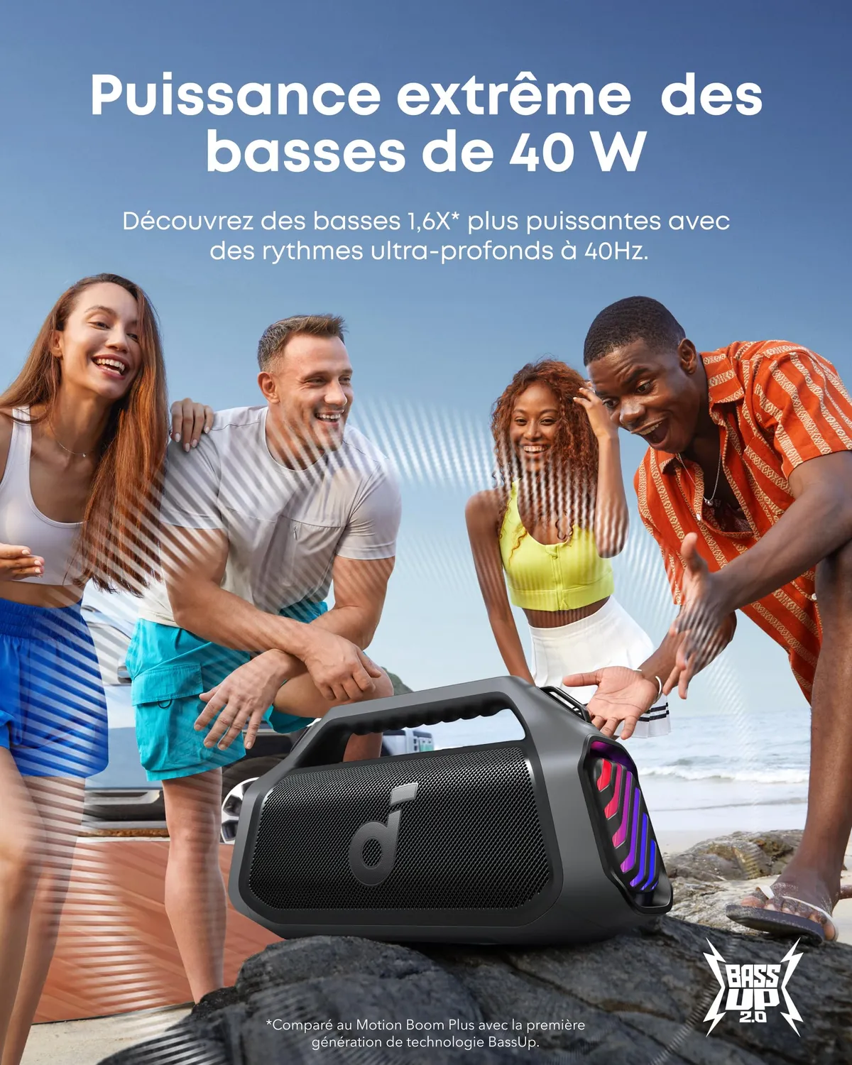 Soundcore Boom 2 Plus enceinte Bluetooth noir minuit 140W