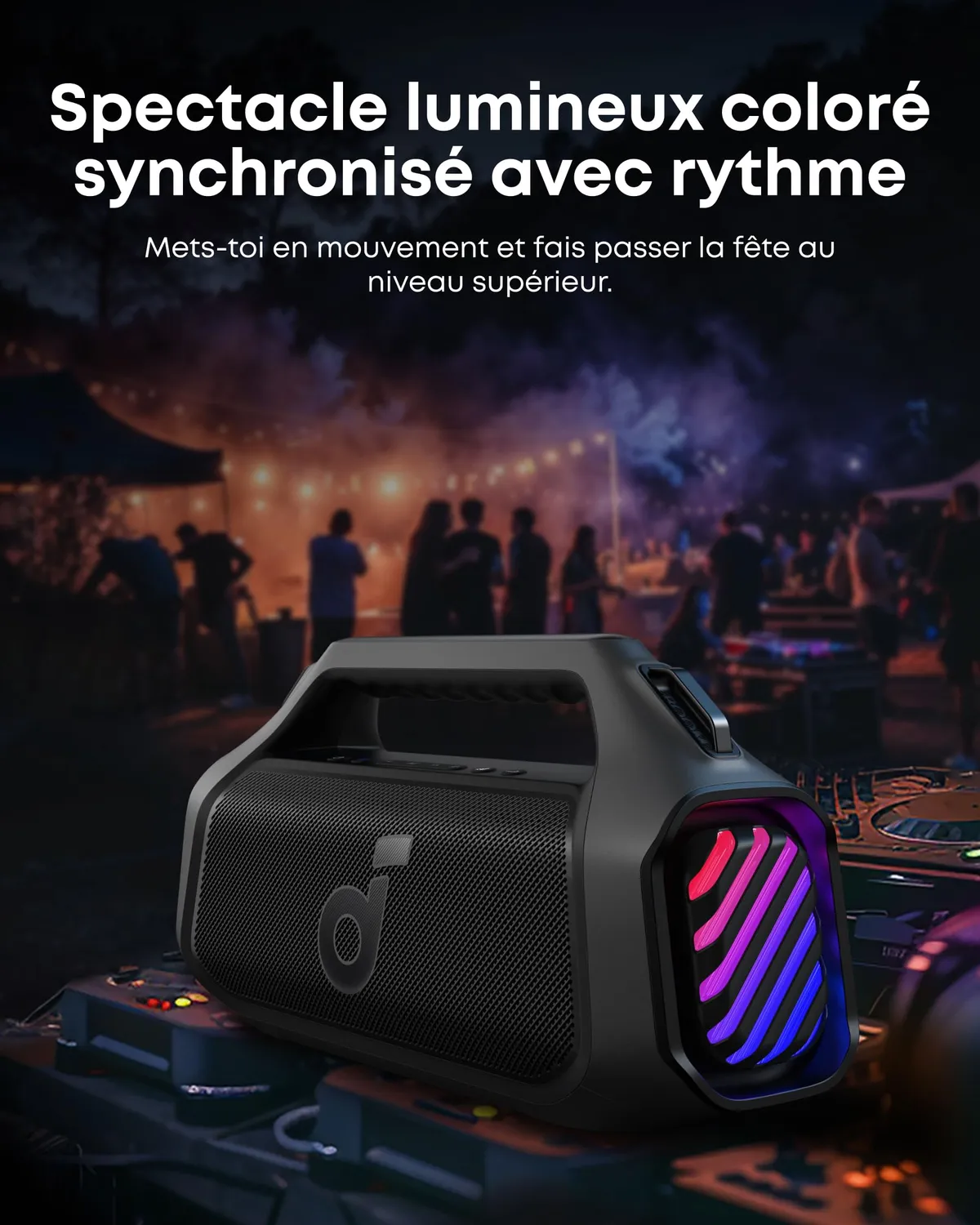 Soundcore Boom 2 Plus enceinte Bluetooth noir minuit 140W