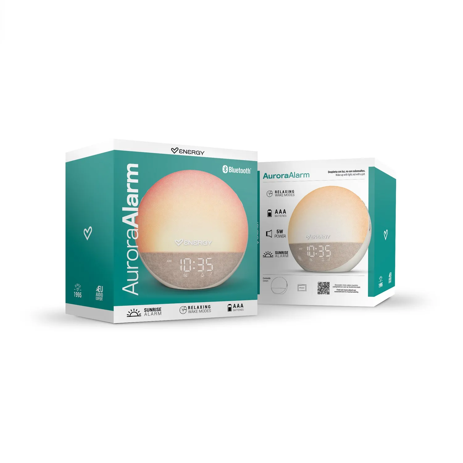 Energy Sistem Aurora Alarm réveil lumineux beige aube progressive