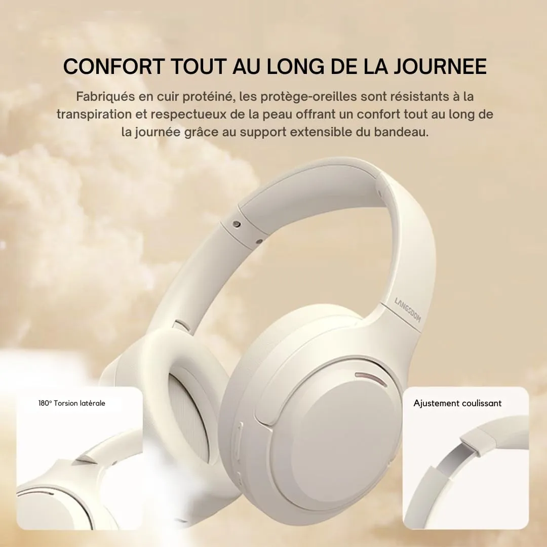 Soundswealth ANC casque bluetooth noir 67h
