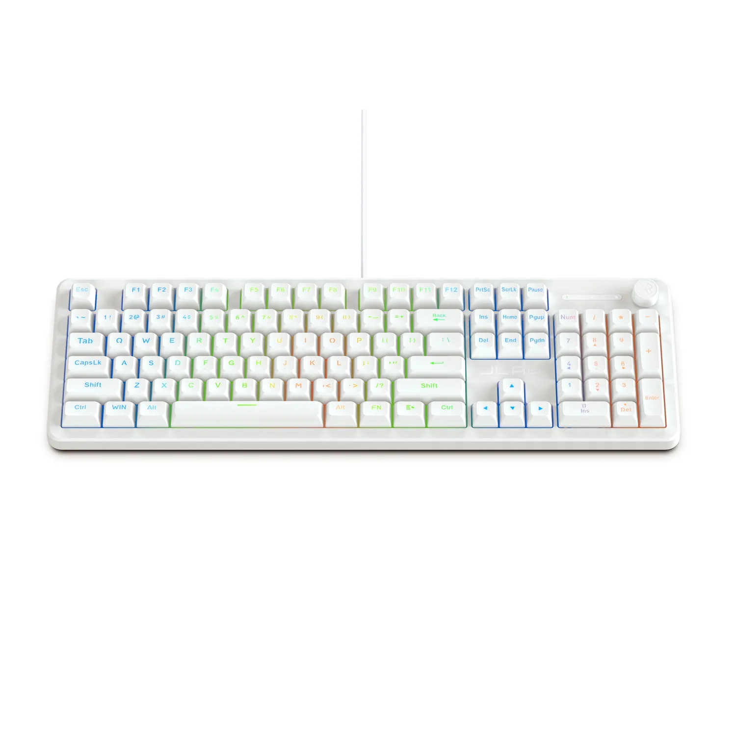 JLab Nightfall clavier gaming filaire blanc 104 touches