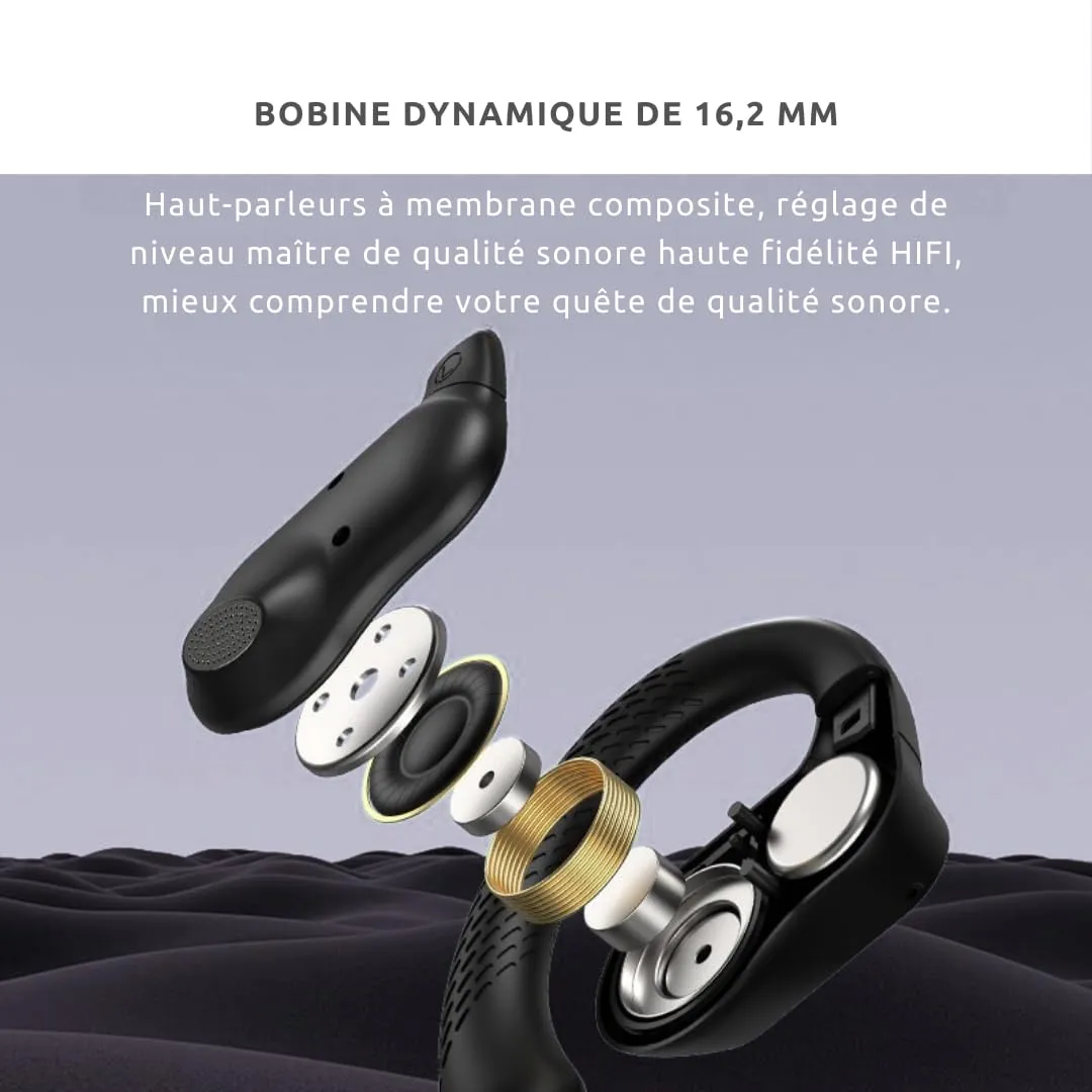 Soundswealth écouteurs bluetooth 5.4 noir 40h IPX5