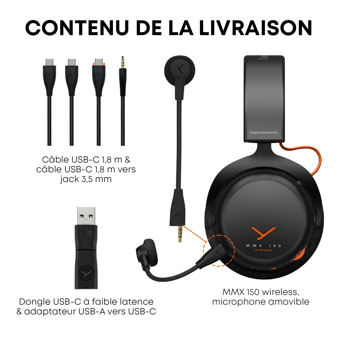 beyerdynamic MMX 150 Wireless casque gaming noir 50 h velours
