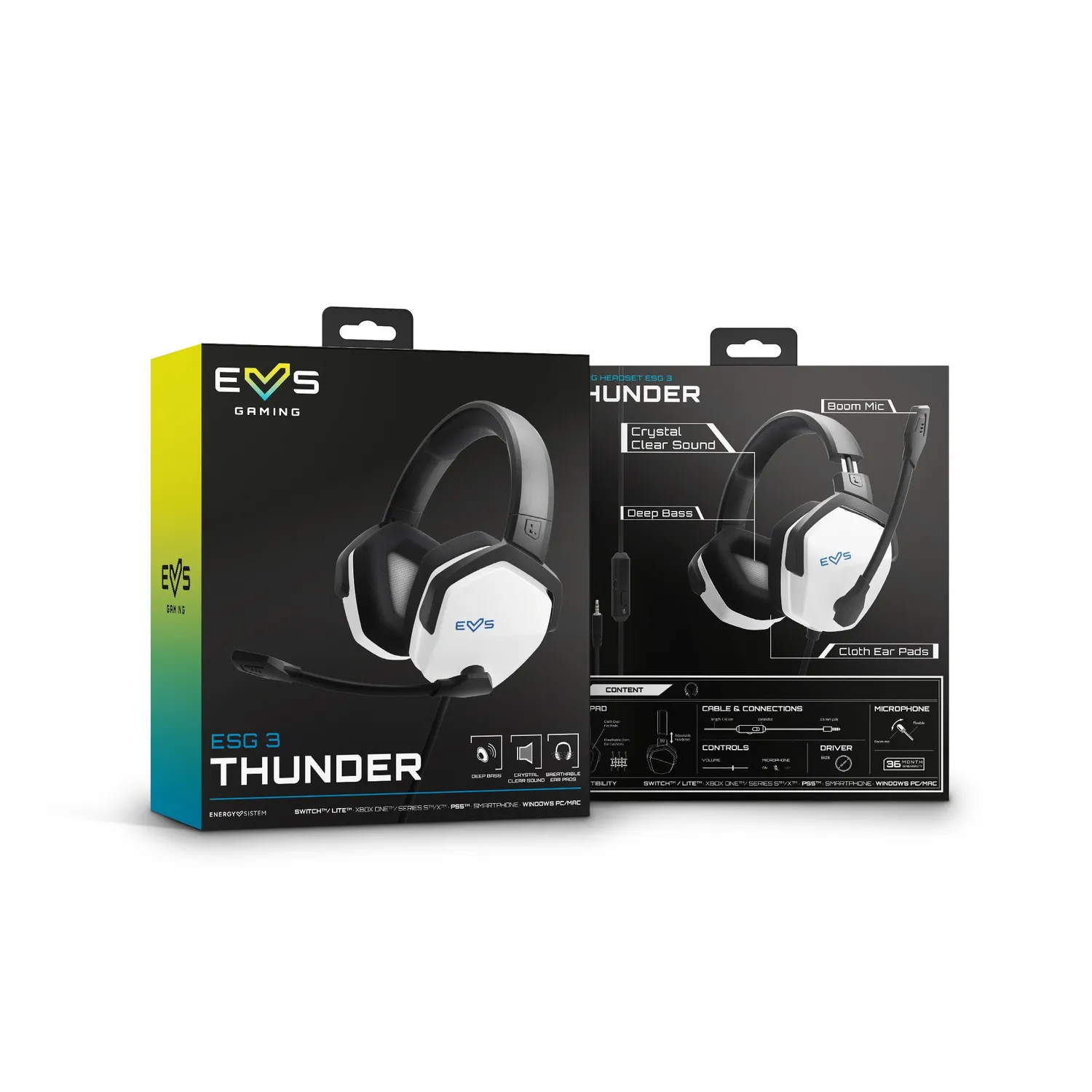 Energy Sistem ESG 3 Casque Gaming White Thunder Micro