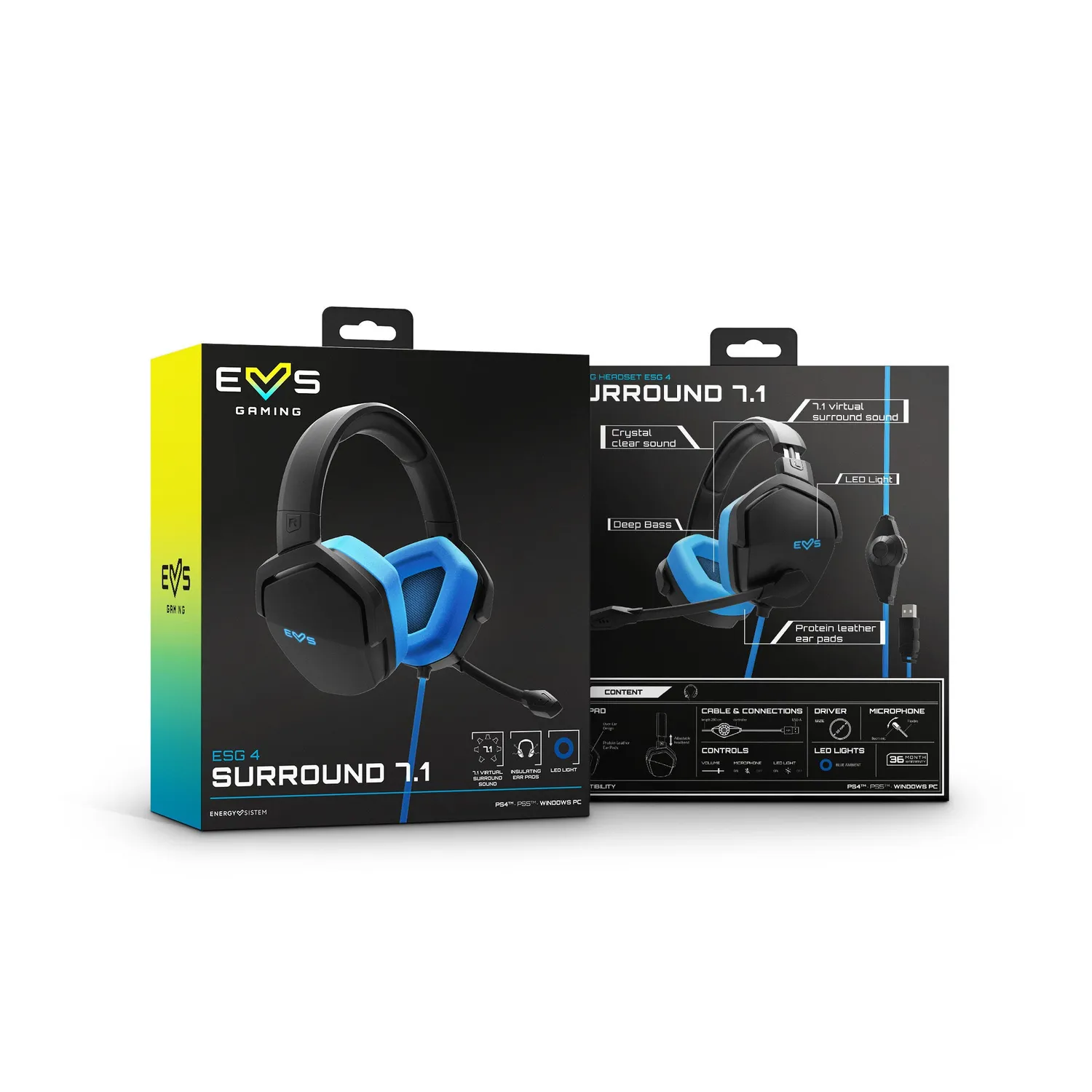 Energy Sistem ESG 4 Surround 7.1 casque gaming rouge basses