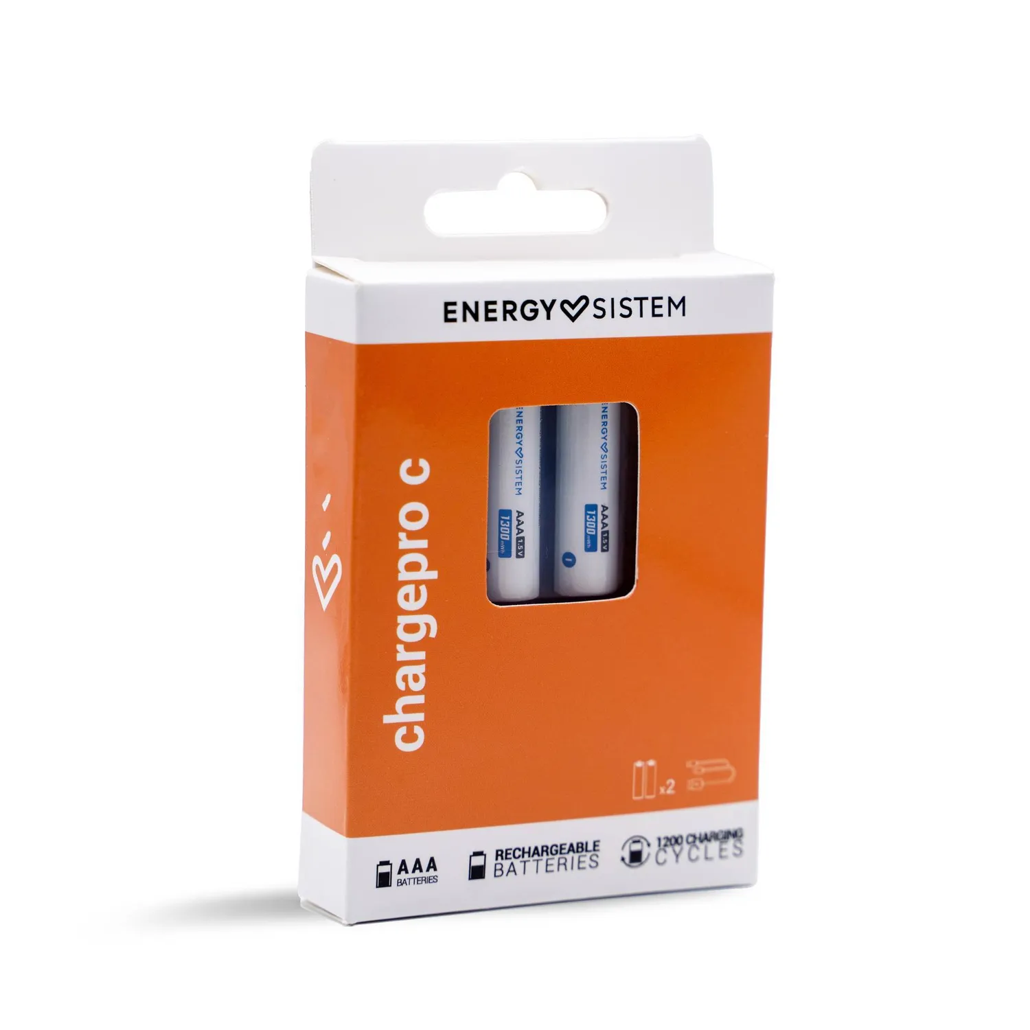 Energy Sistem Charge Pro C piles AAA rechargeables blanc x2