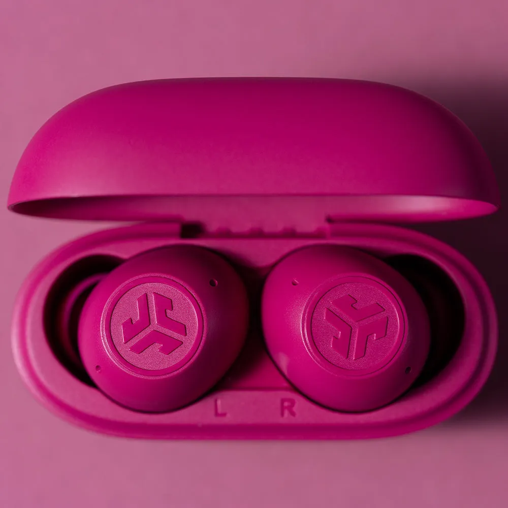 JLab GO Pop ANC écouteurs fuchsia + embouts mousse