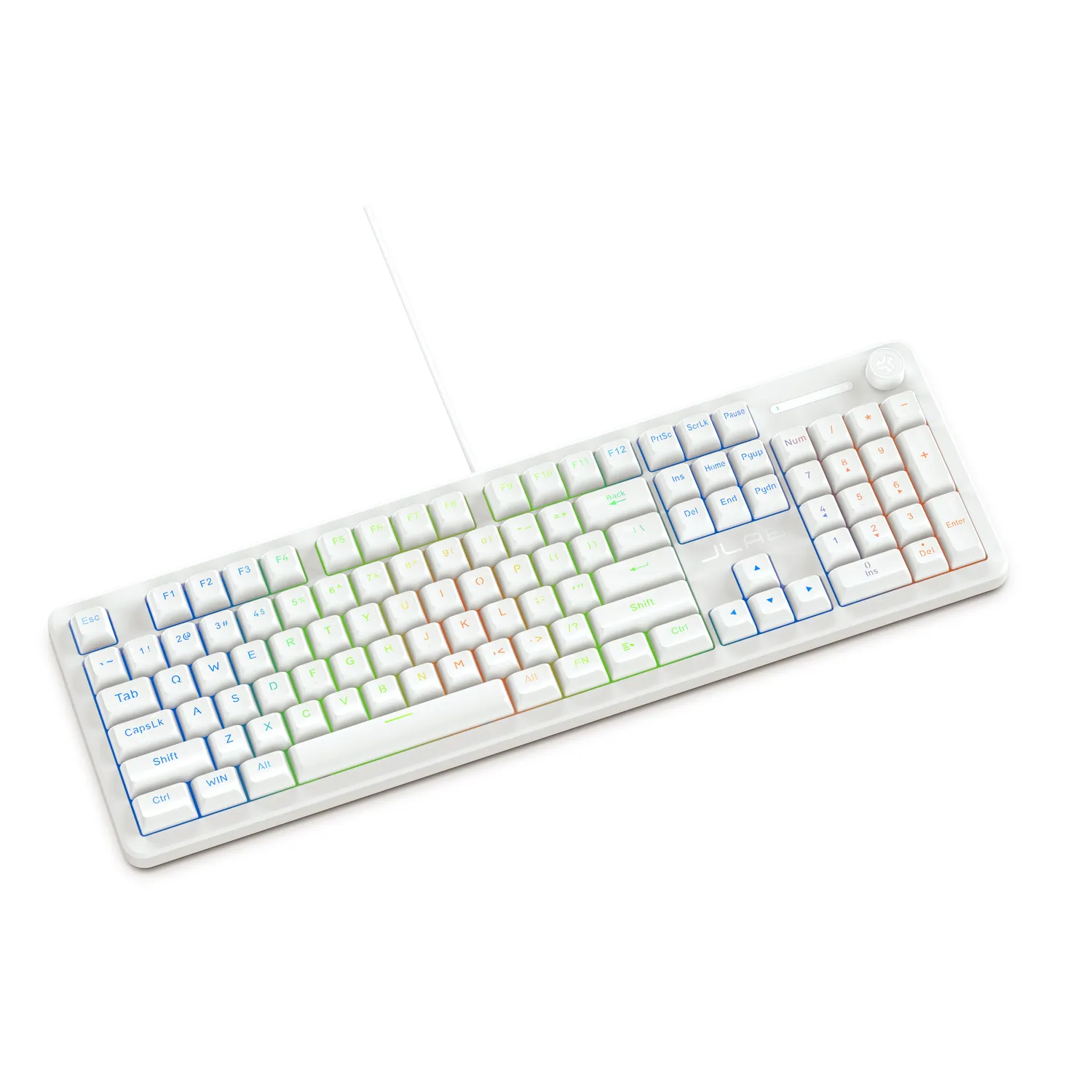 JLab Nightfall clavier gaming filaire blanc 104 touches