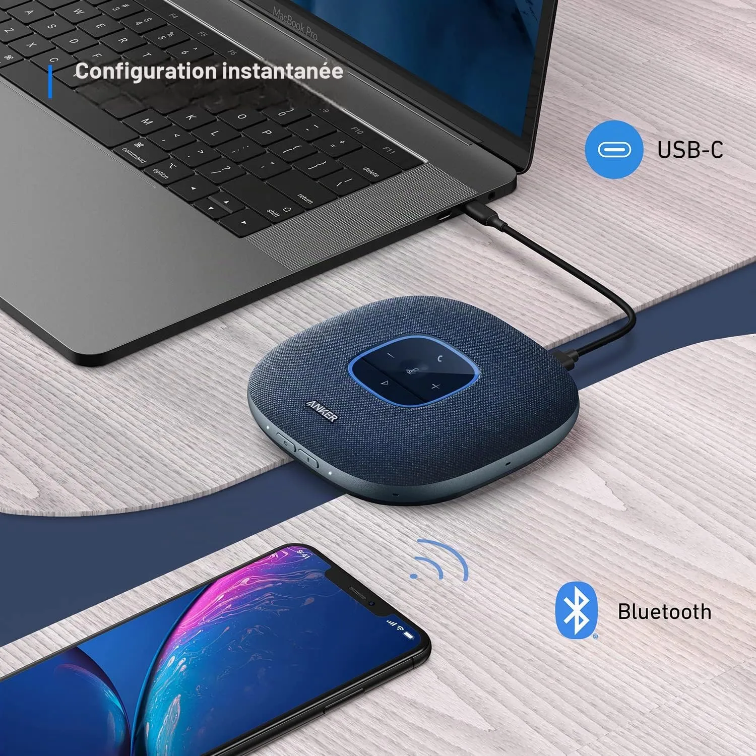 soundcore PowerConf S3 enceinte conférence Bluetooth 24h