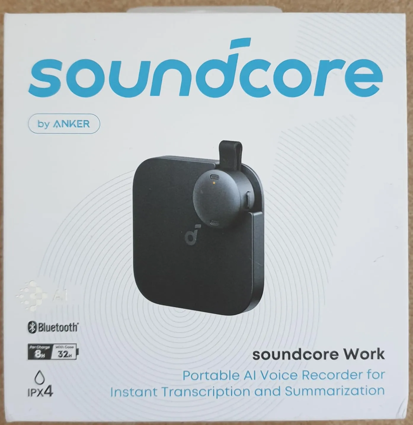 soundcore Work enregistreur vocal 64 Go noir minuit IA