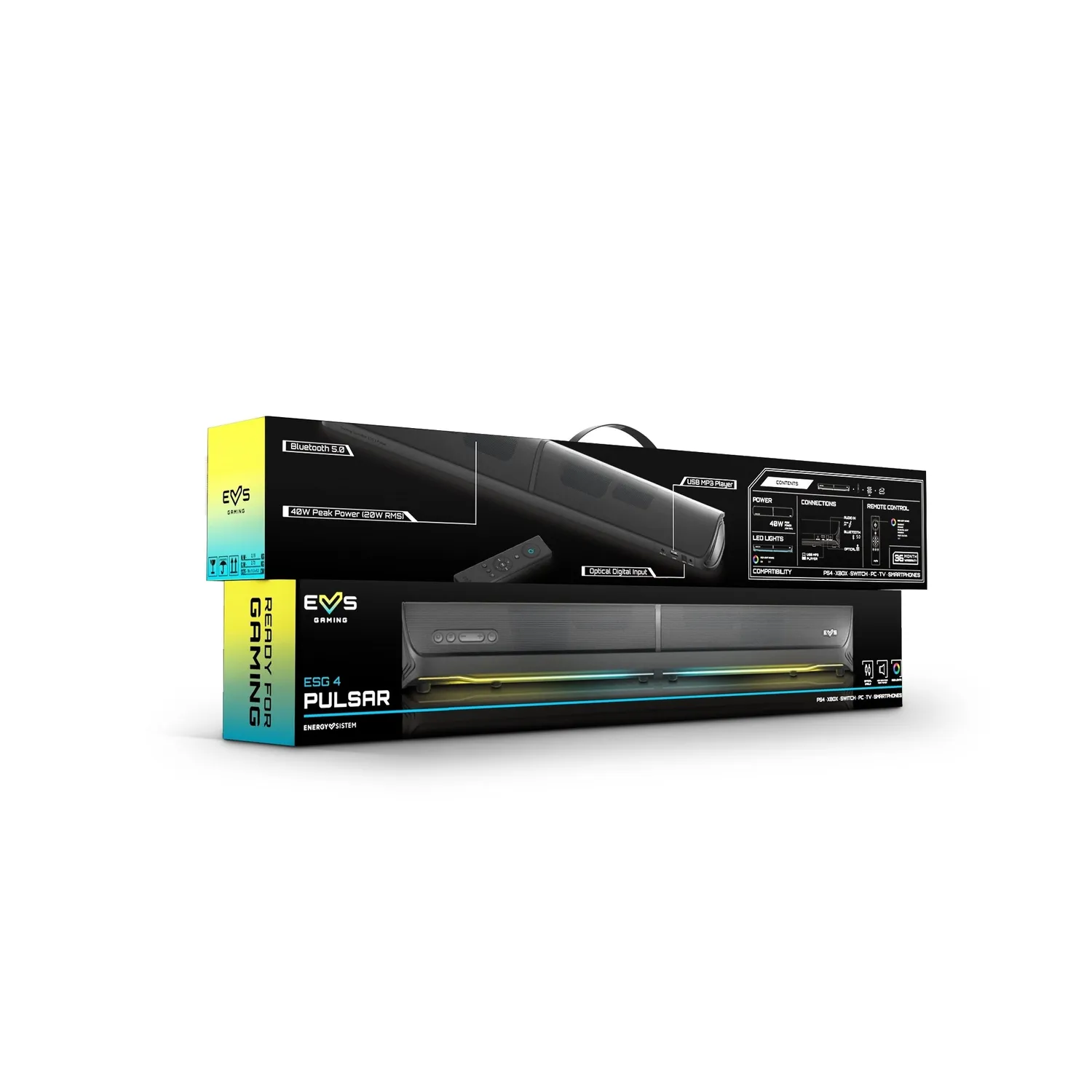 Energy Sistem ESG 4 Pulsar barre de son noir 20 W RGB