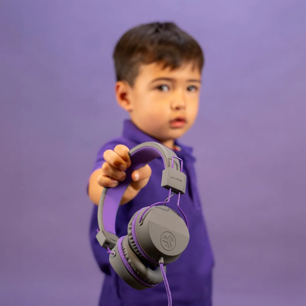 JLab JBuddies Studio casque filaire enfant graphite violet USB-C 85dB
