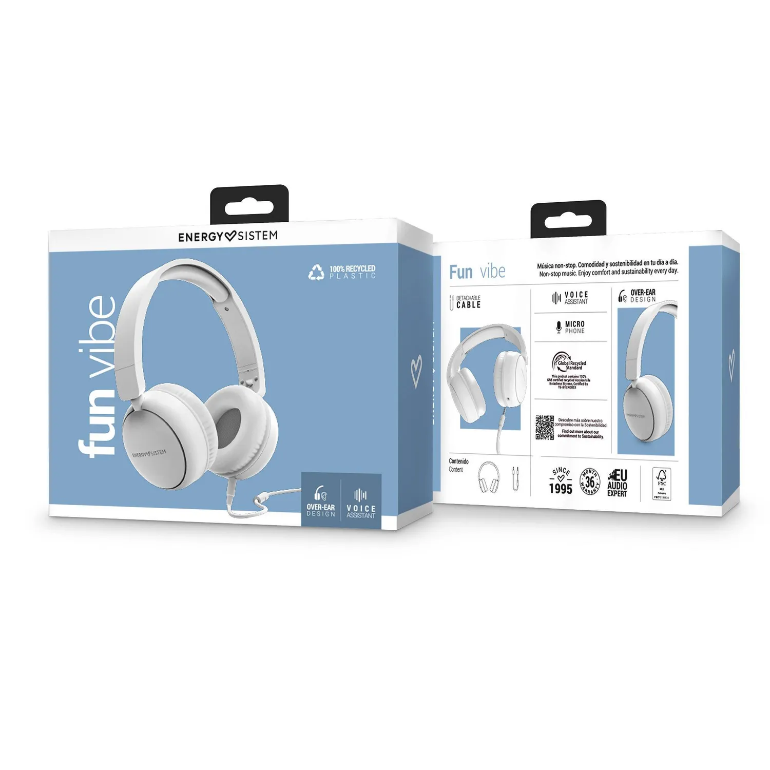 Energy Sistem FunVibe casque filaire Snow circum-aural