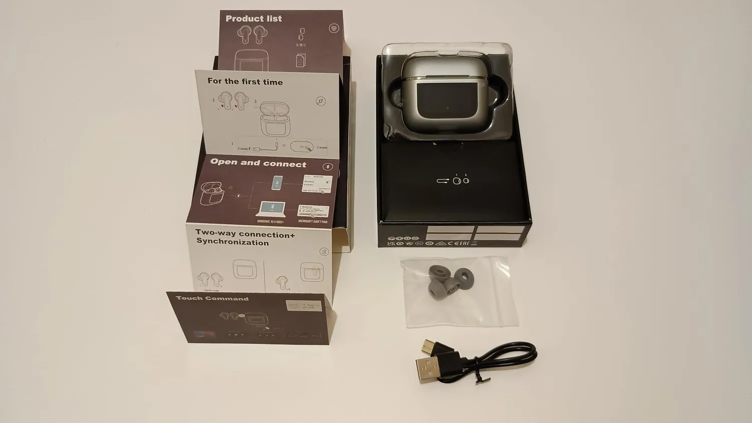 Soundswealth écouteurs sans fil gris Bluetooth 5.4 ANC