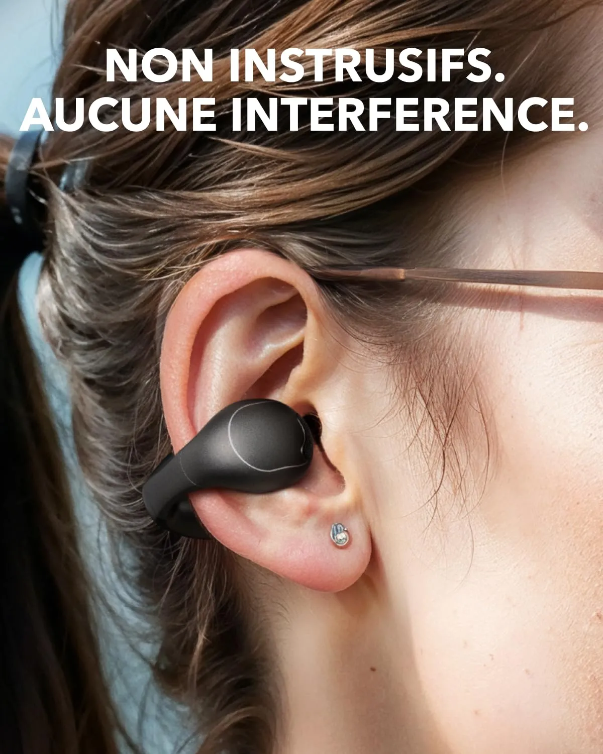 Soundcore C40i écouteurs clip open-ear gris foncé