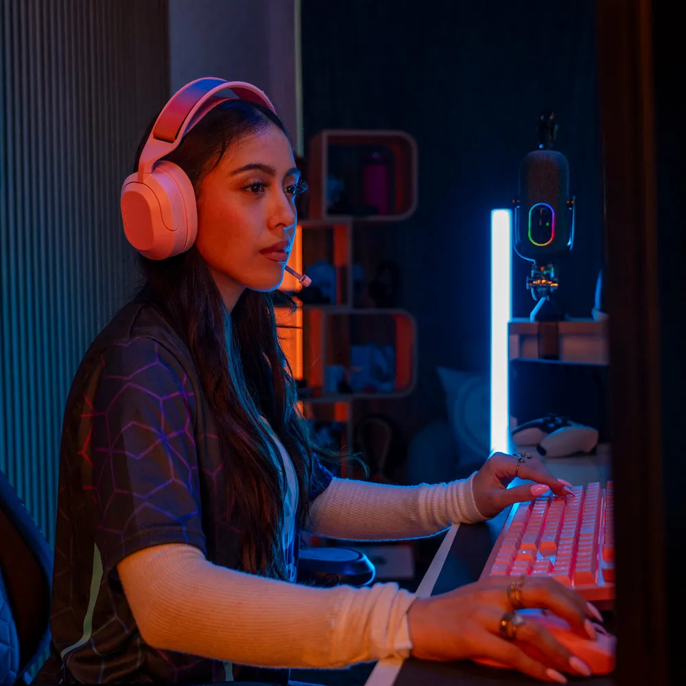 JLab Nightfall casque gaming rose 70h dongle USB-C