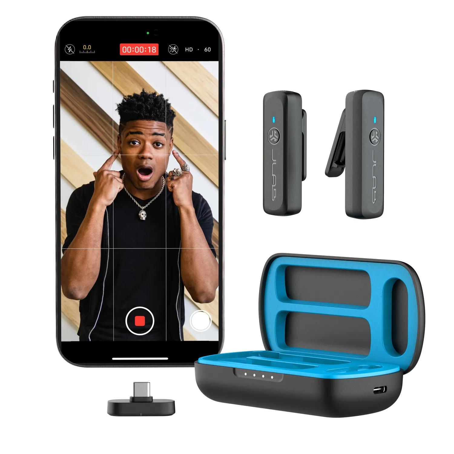 JLab Create Wireless micro cravate noir bluetooth 18h