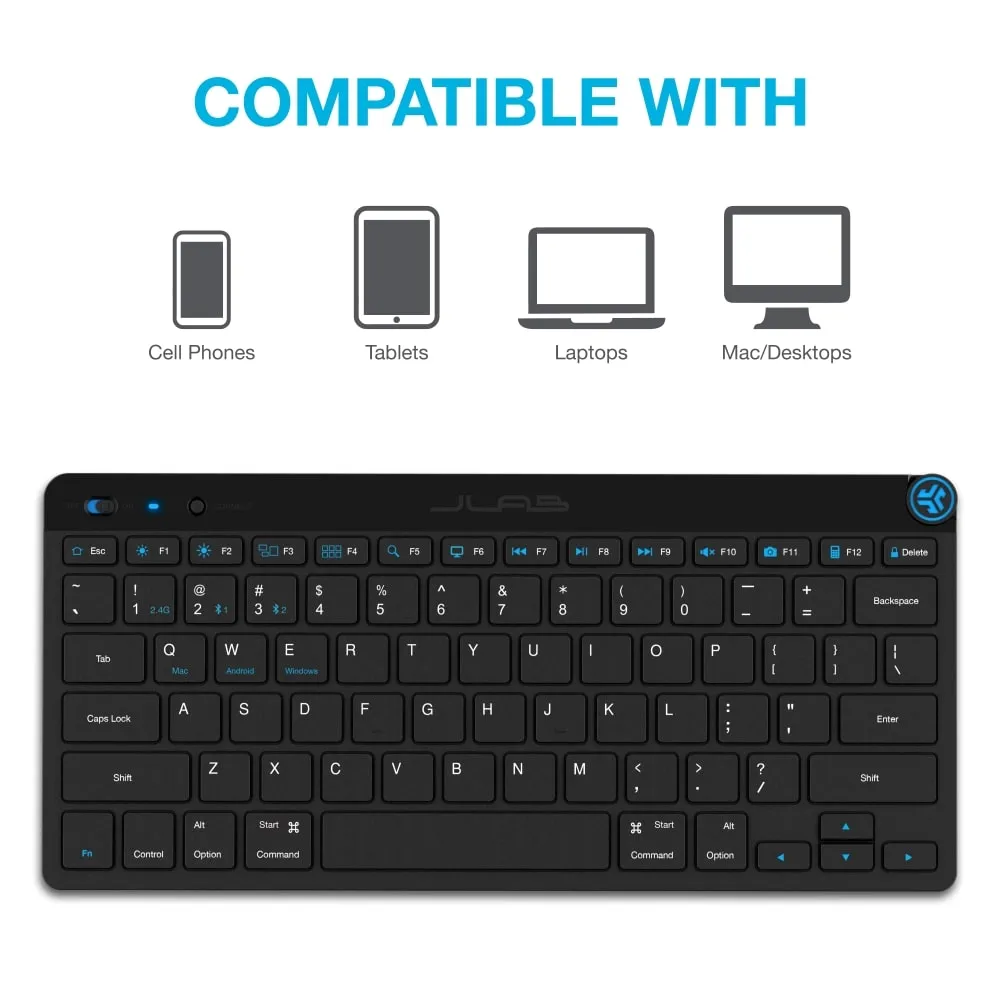 JLab GO clavier sans fil noir 60% 78 touches
