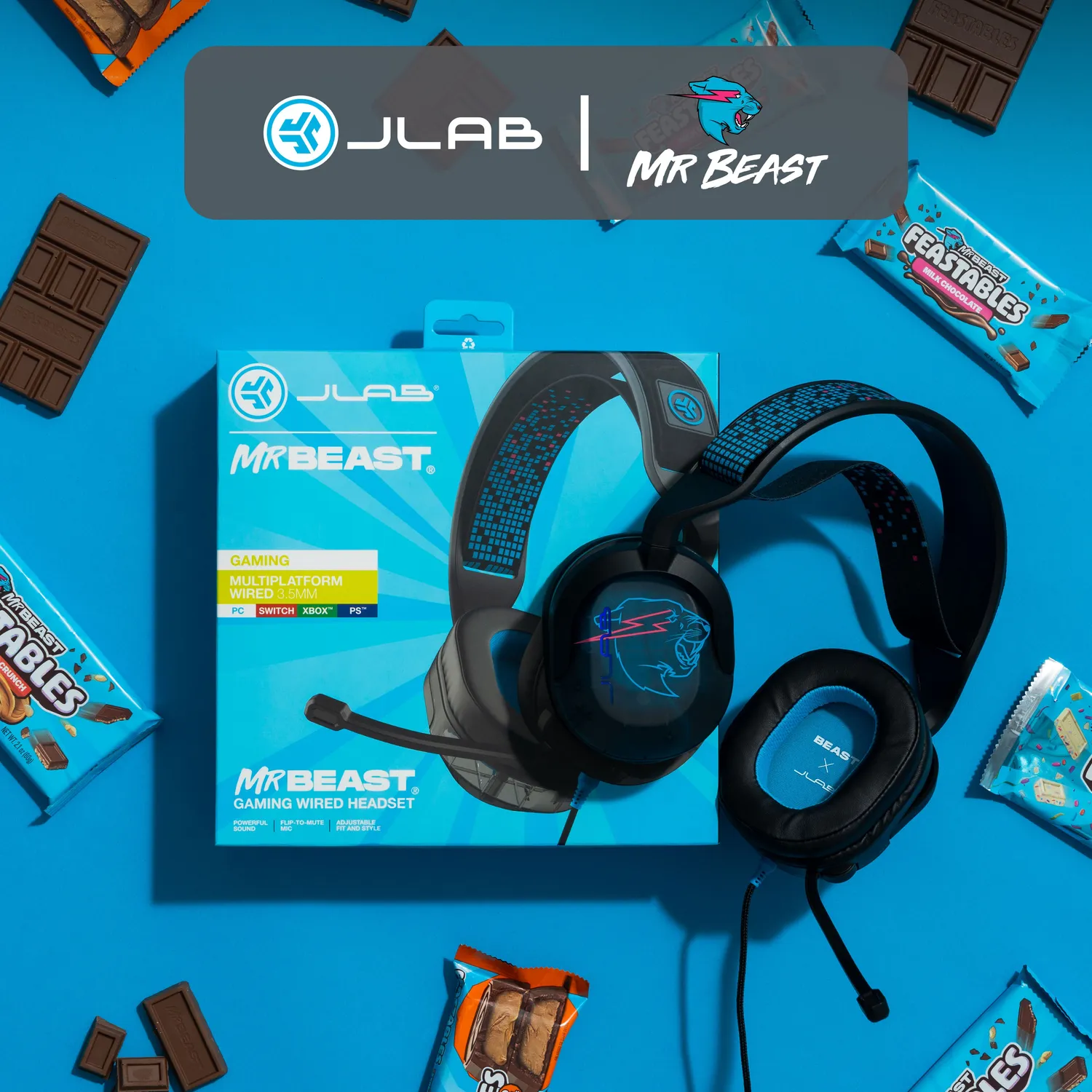 JLab Nightfall MrBeast casque gaming filaire noir