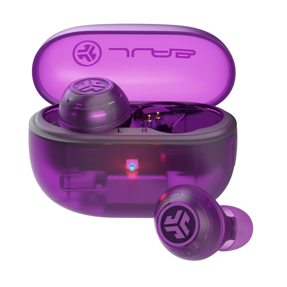 JLab GO Pop ANC écouteurs violet transparent ANC