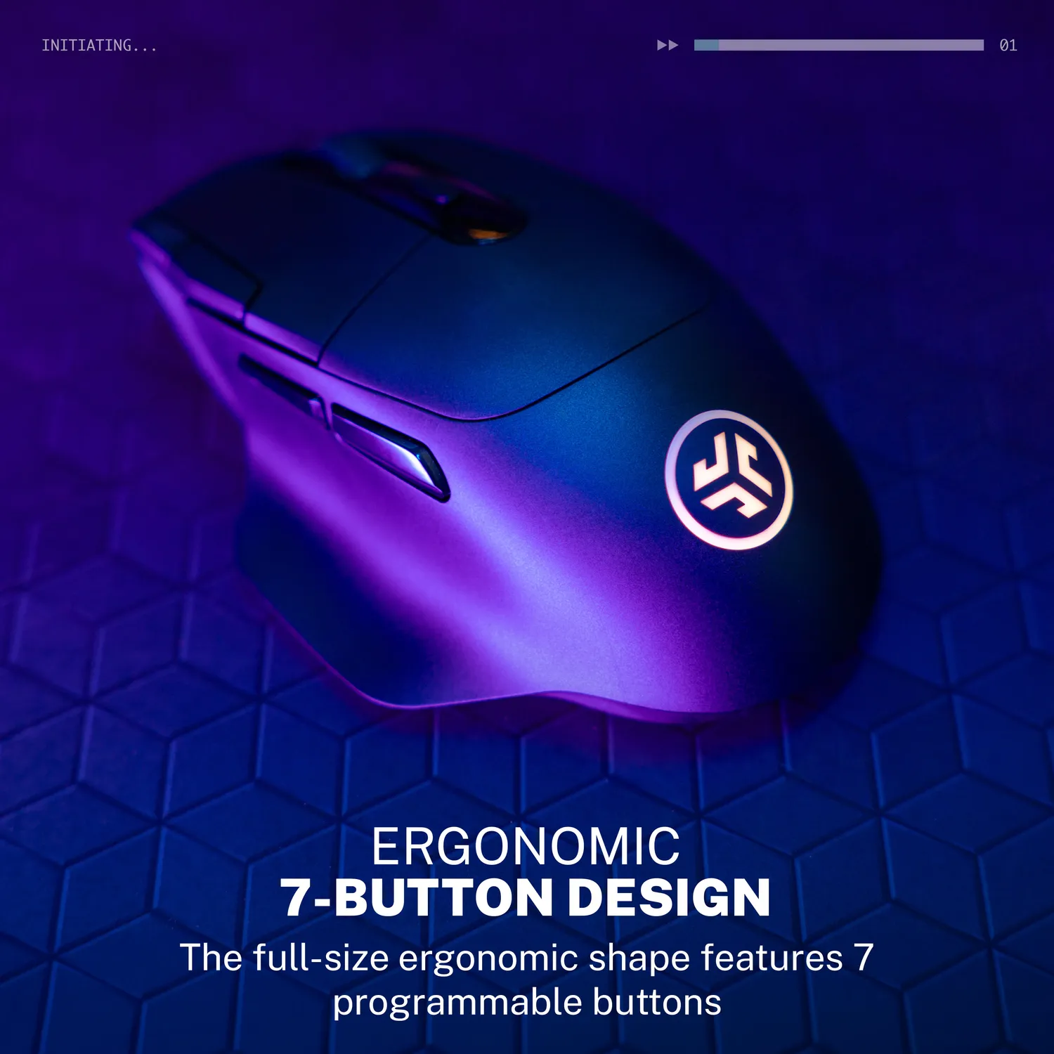 JLab Midnight souris gaming sans fil noire 16000 DPI