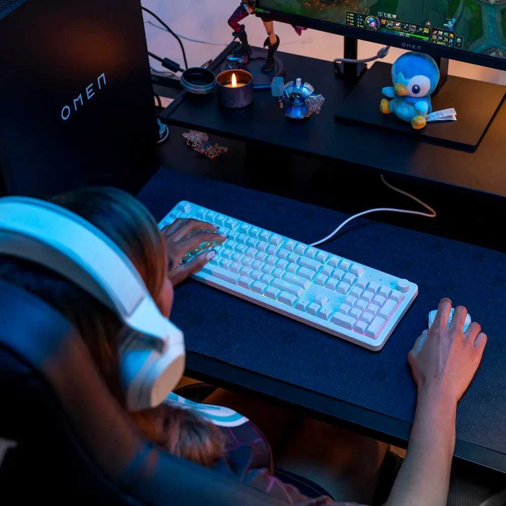 JLab Nightfall clavier gaming filaire blanc 104 touches
