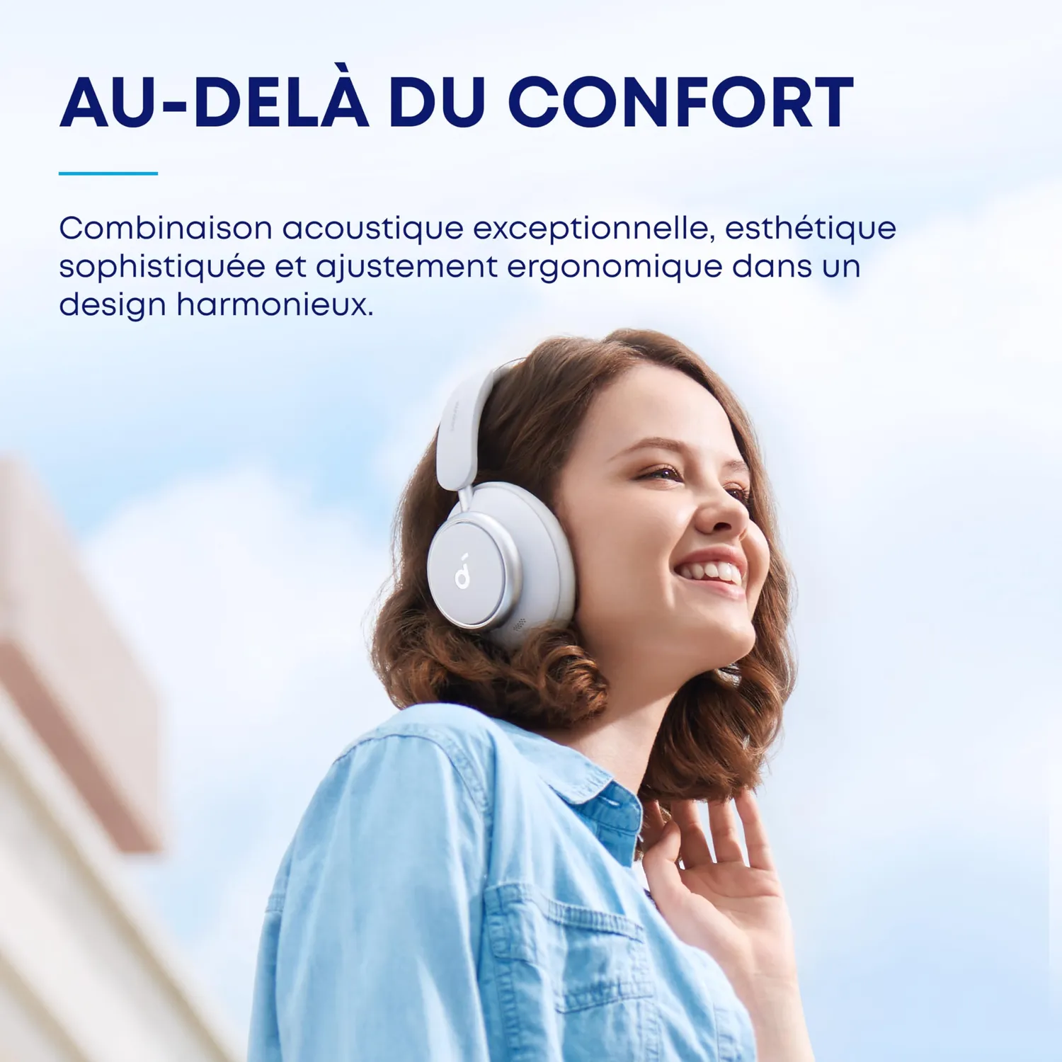 Soundcore Space Q45 casque blanc réduction de bruit