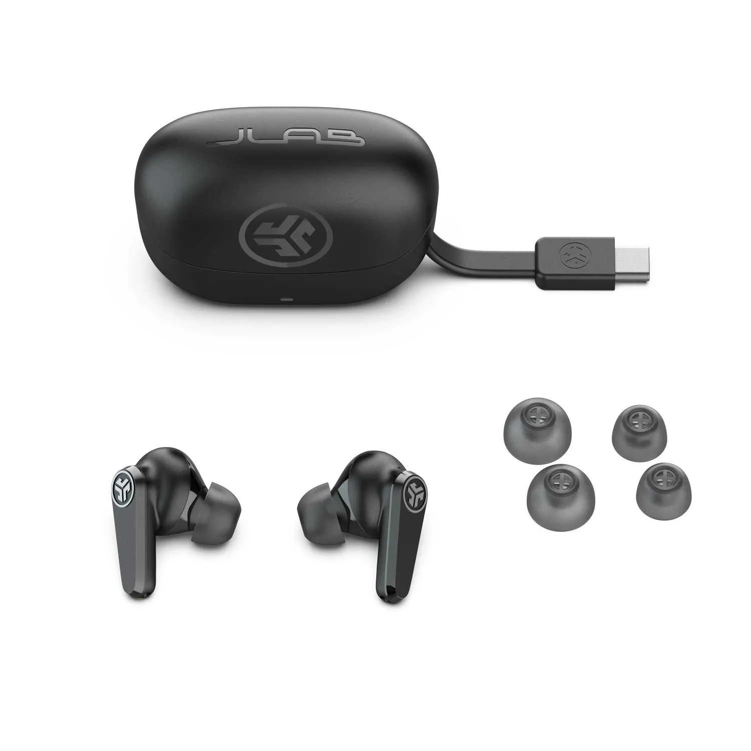 JLab Epic + Go Pods ANC écouteurs noir coffret