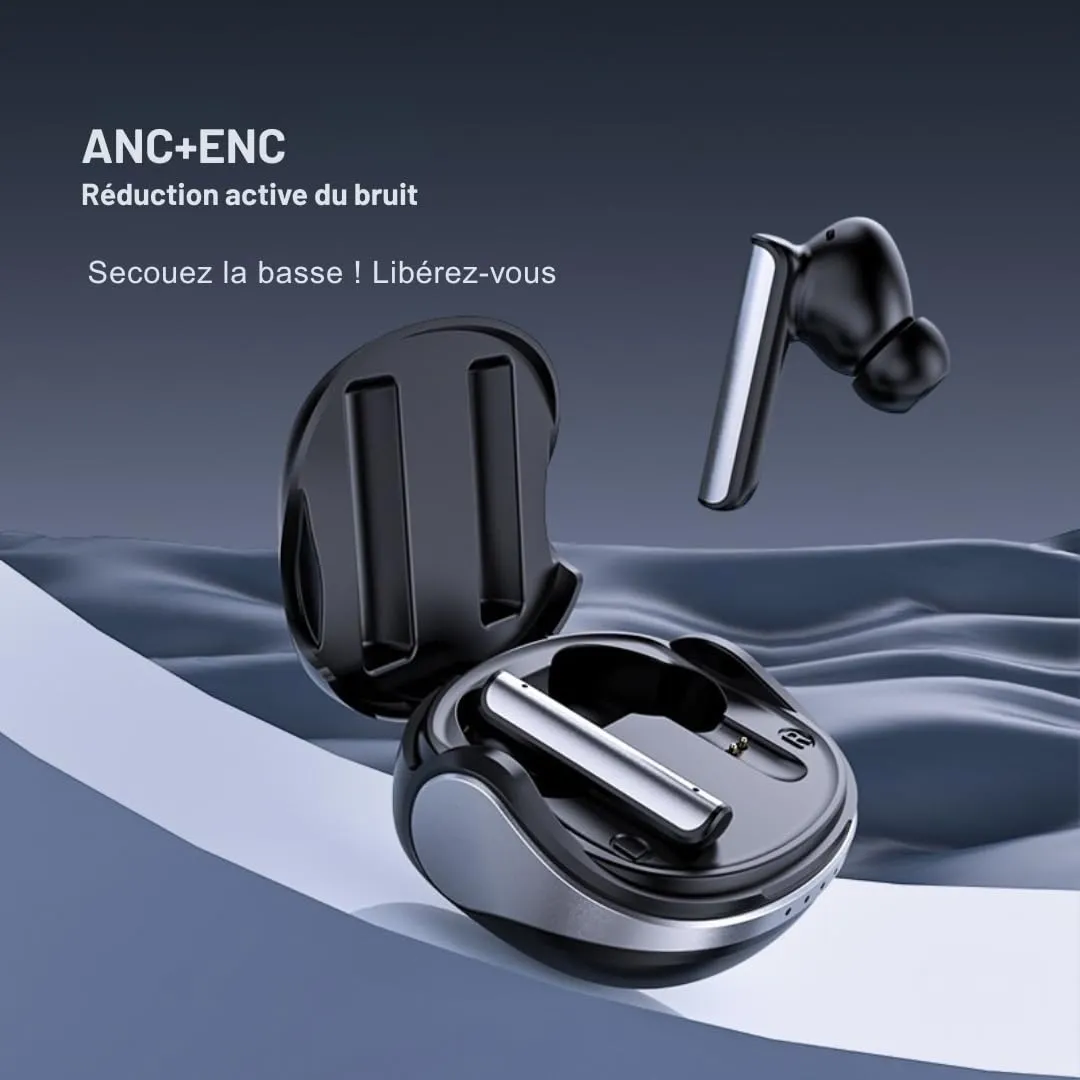 Soundswealth Bluetooth 5.3 écouteurs sans fil noir ANC