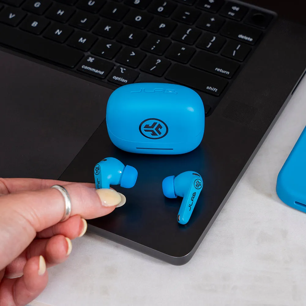 JLab JBuds Pods ANC ecouteurs bluetooth bleu 56h