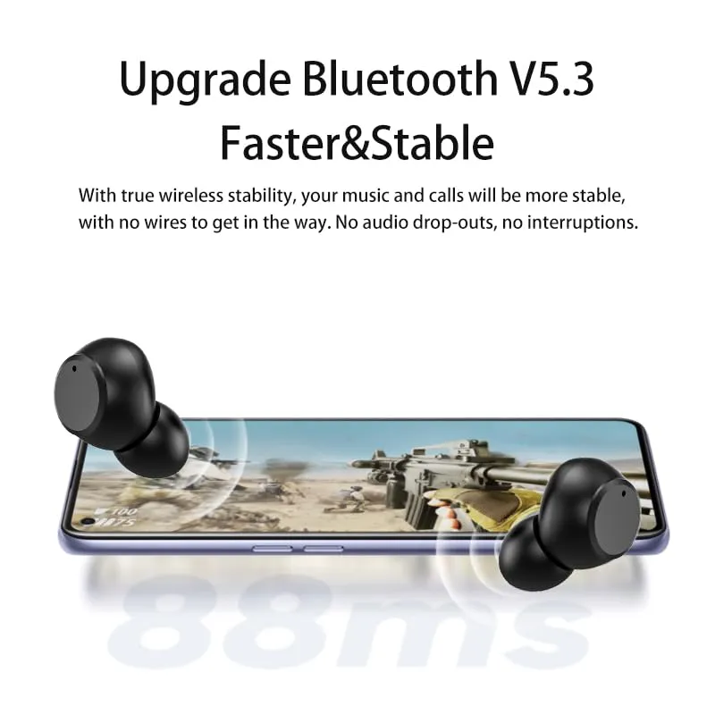 Soundswealth Mini écouteurs Bluetooth noir 18H LED