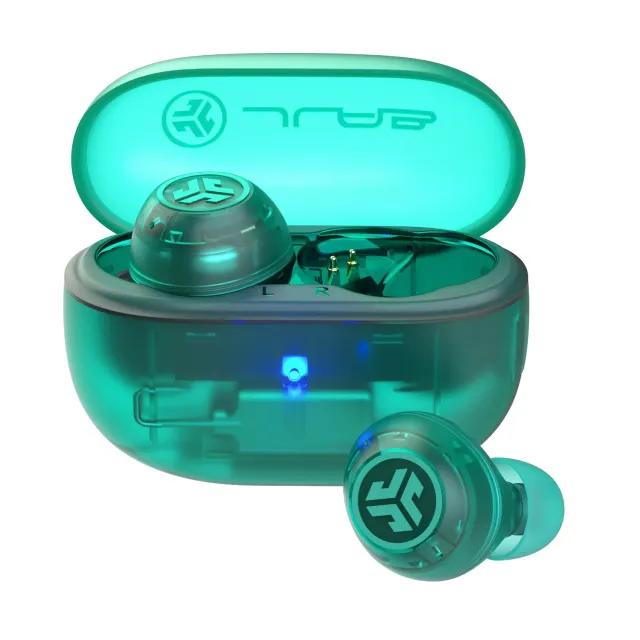 JLab GO Pop ANC ecouteurs bluetooth teal transparent