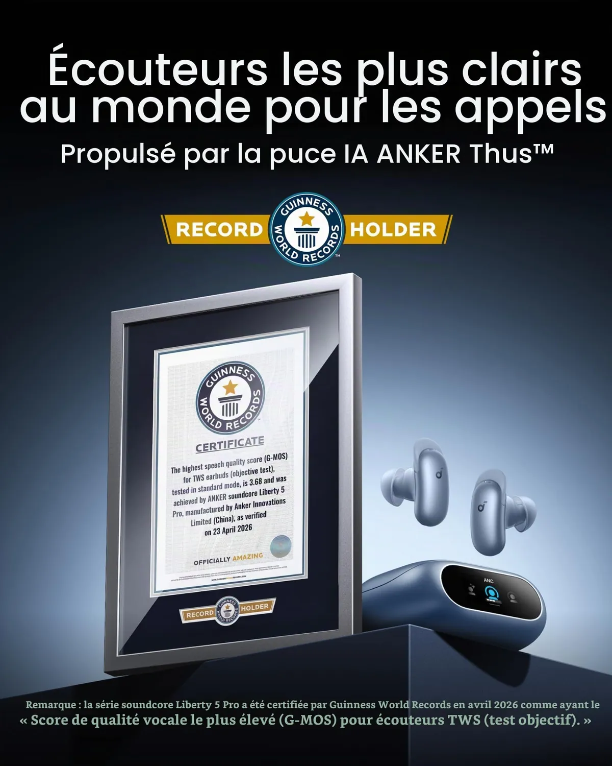 Soundcore Liberty 5 Pro écouteurs ANC bleu perle