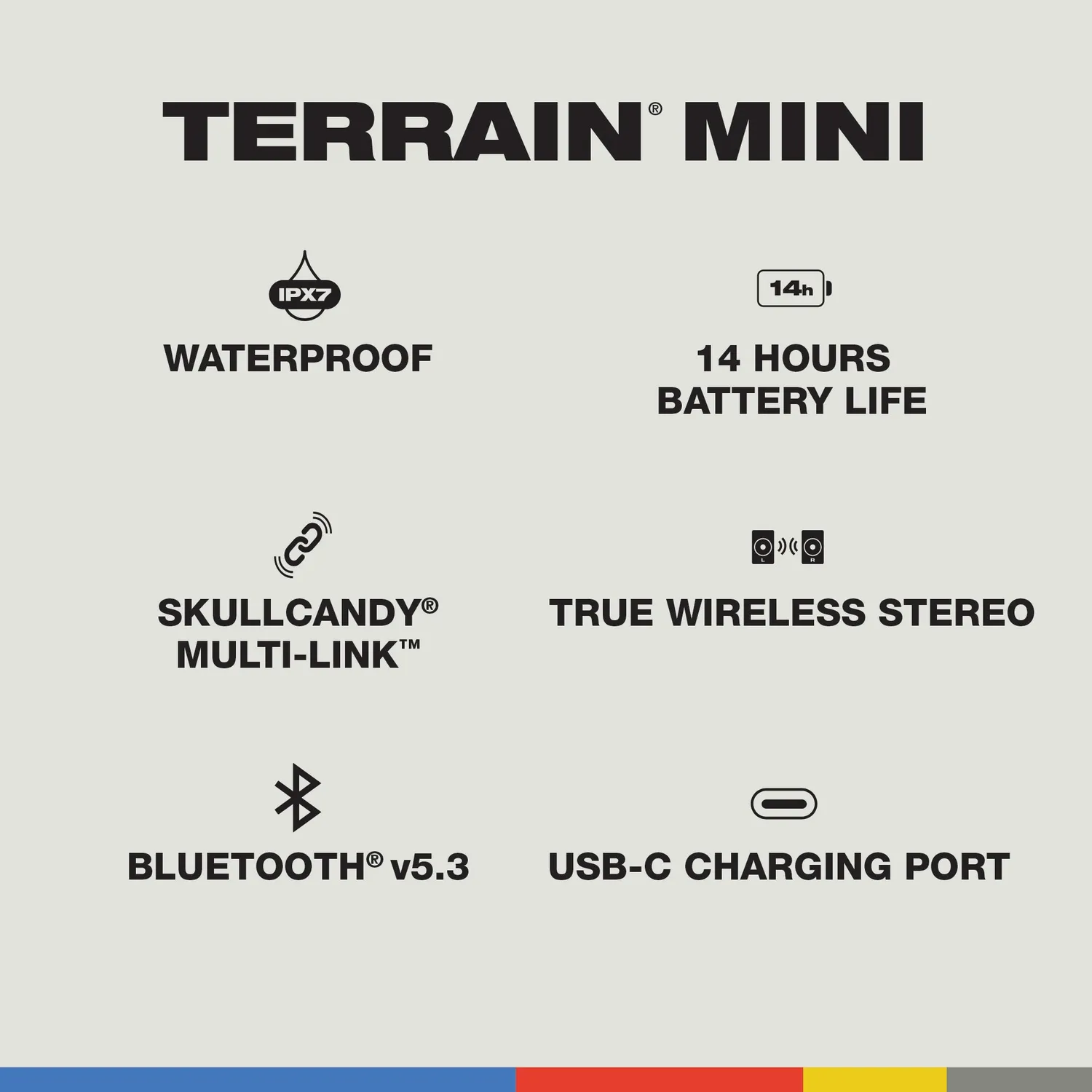 Skullcandy Terrain Mini enceinte Bone étanche compacte
