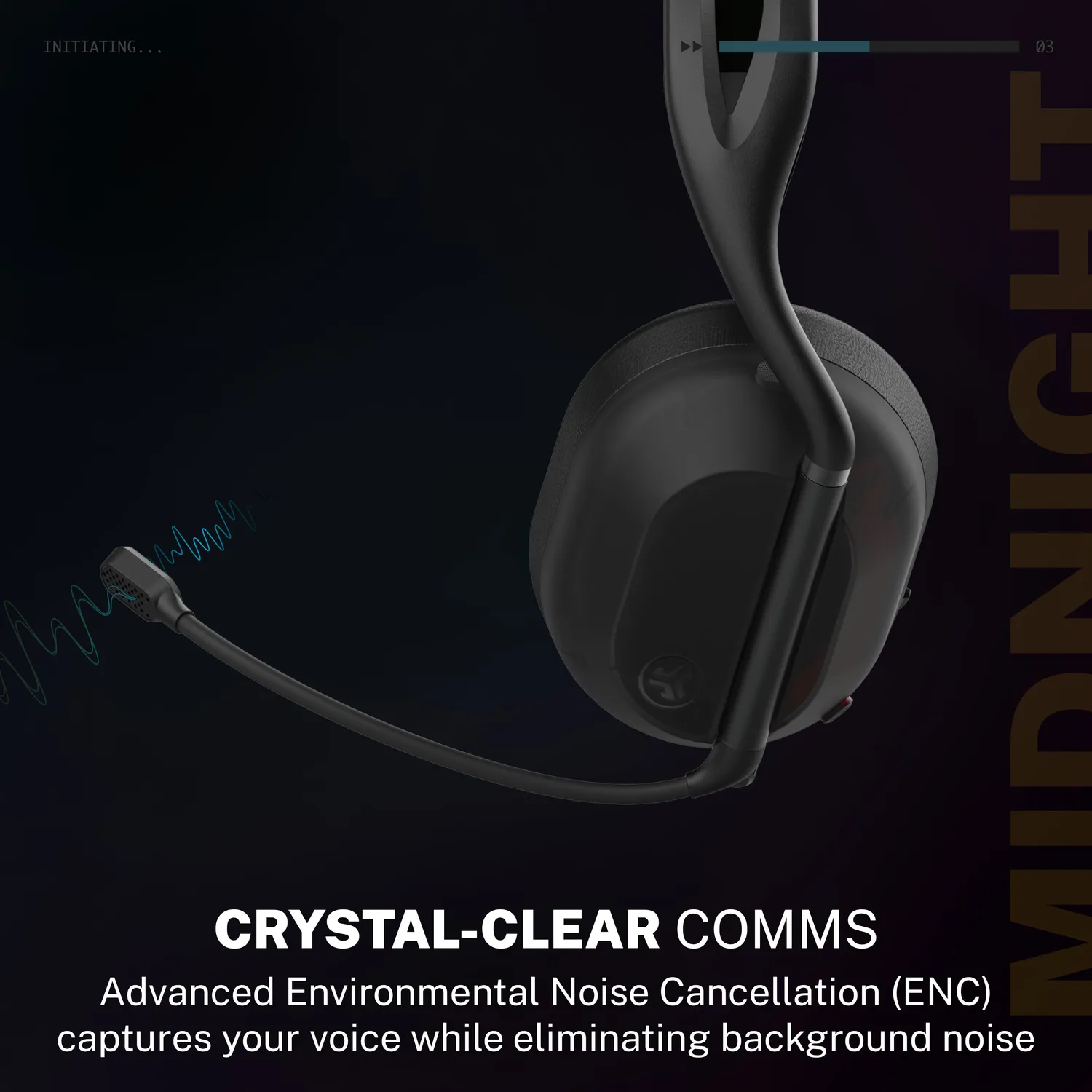 JLab Midnight Wireless casque gaming noir 100h
