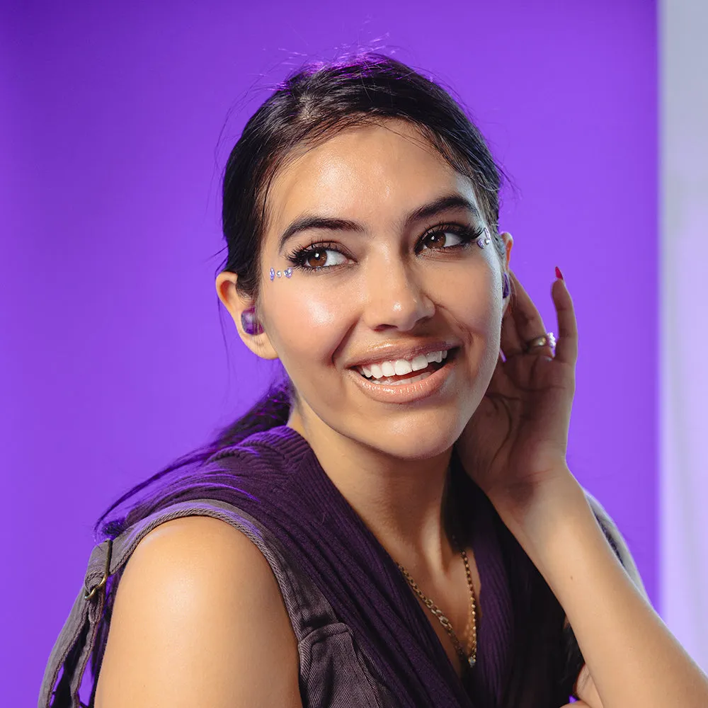 JLab Go Pop ANC écouteurs violet transparent + embouts