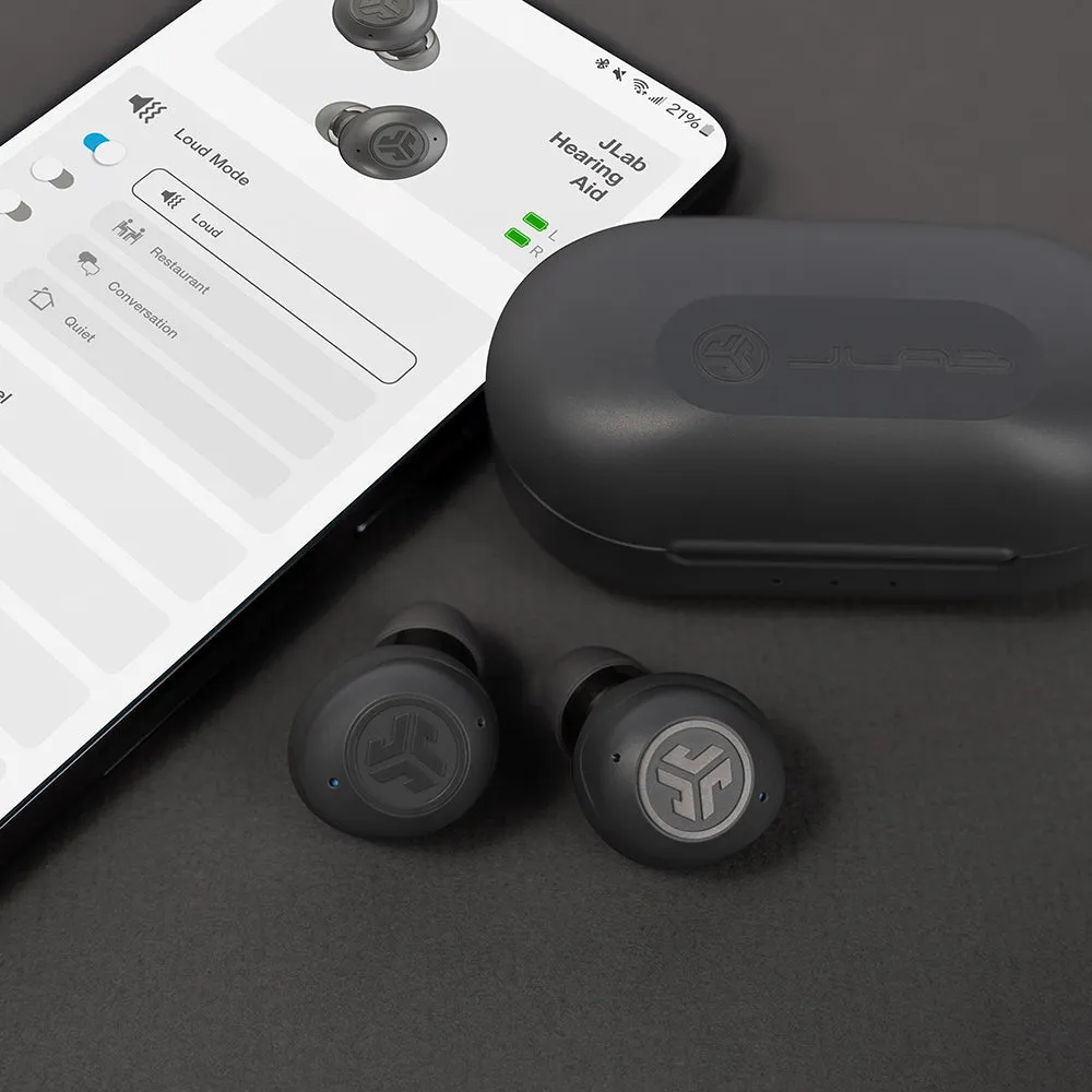 JLab Hear OTC aide auditive bluetooth graphite 40h