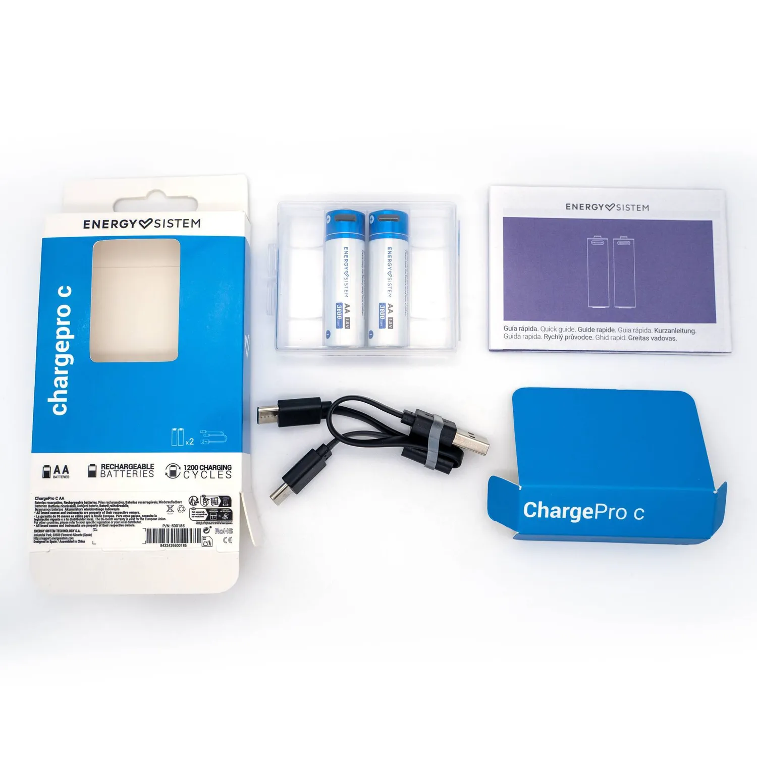 Energy Sistem Charge Pro C piles AA rechargeables x2