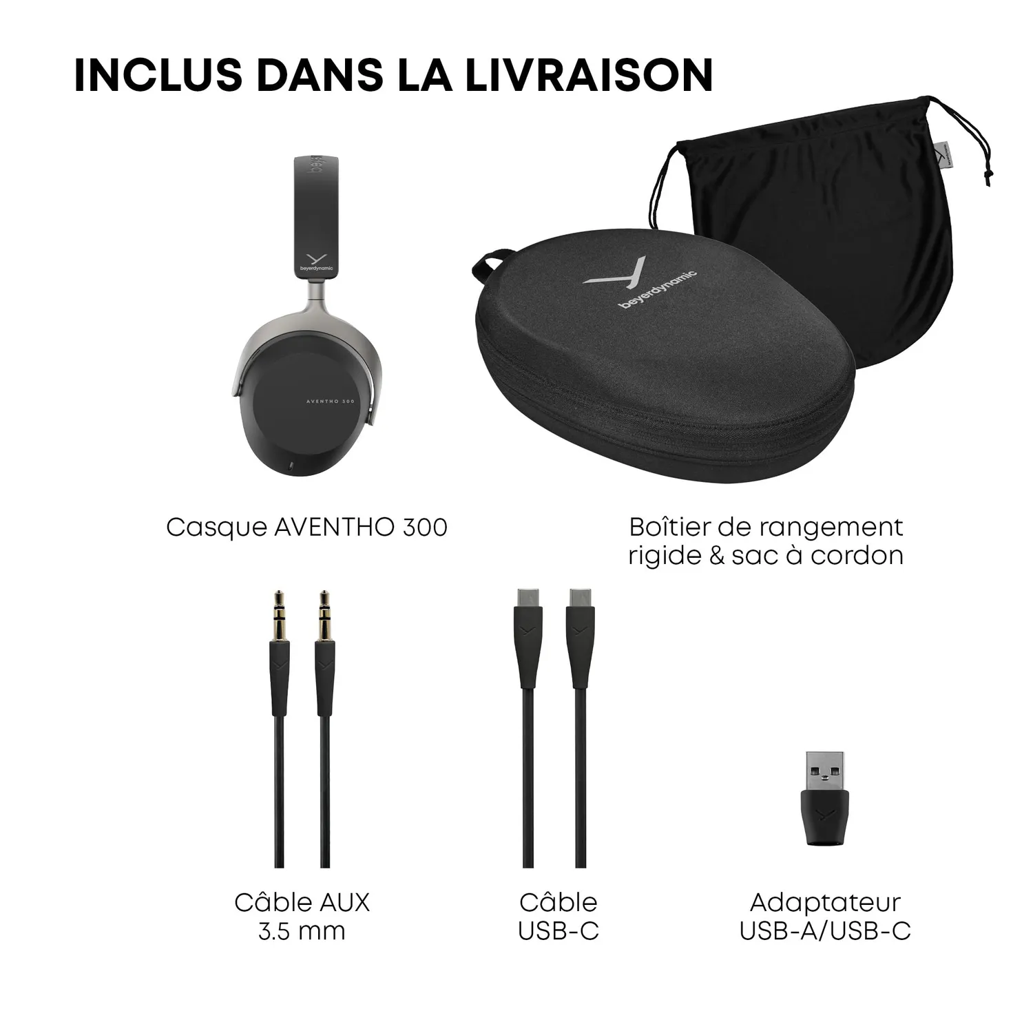 beyerdynamic AVENTHO 300 casque Bluetooth noir ANC 50h