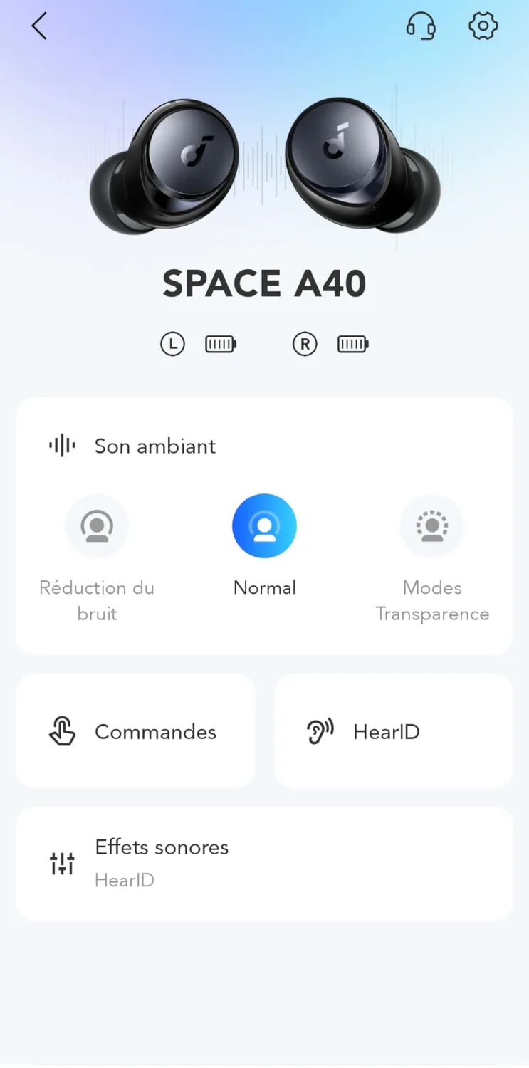 Soundcore Space A40 écouteurs sans fil blanc ANC