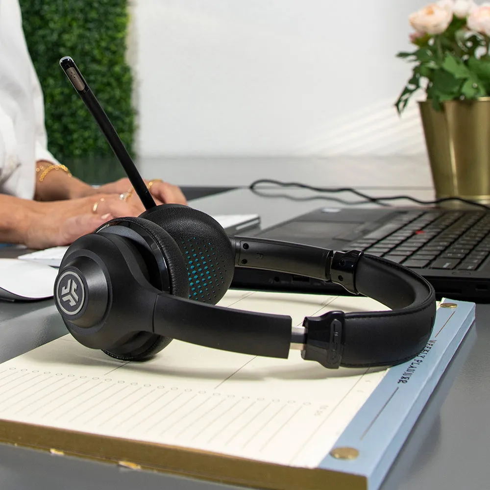 JLab GO Work casque bureau Bluetooth multipoint noir 45h