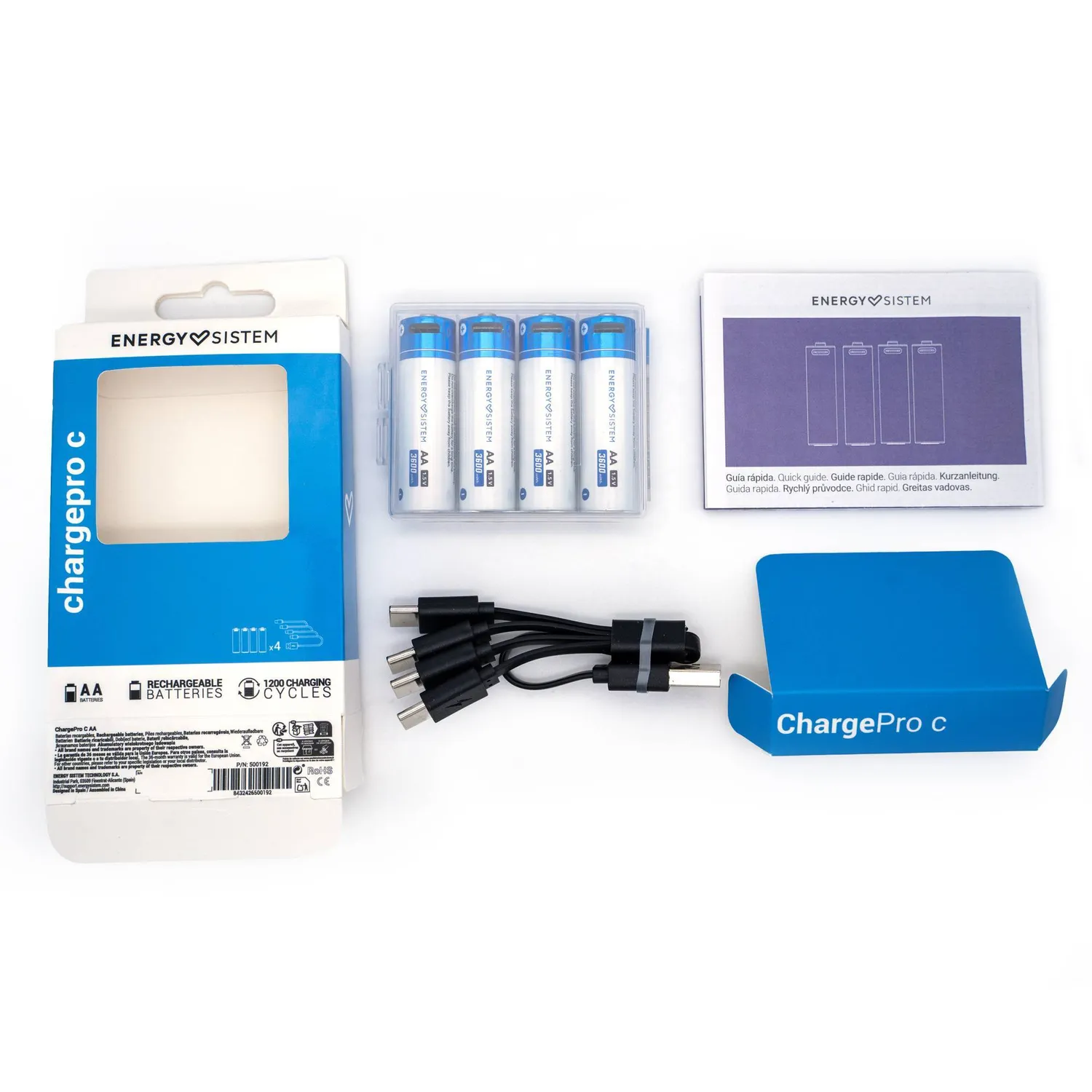 Energy Sistem Charge Pro C piles AA rechargeables x2
