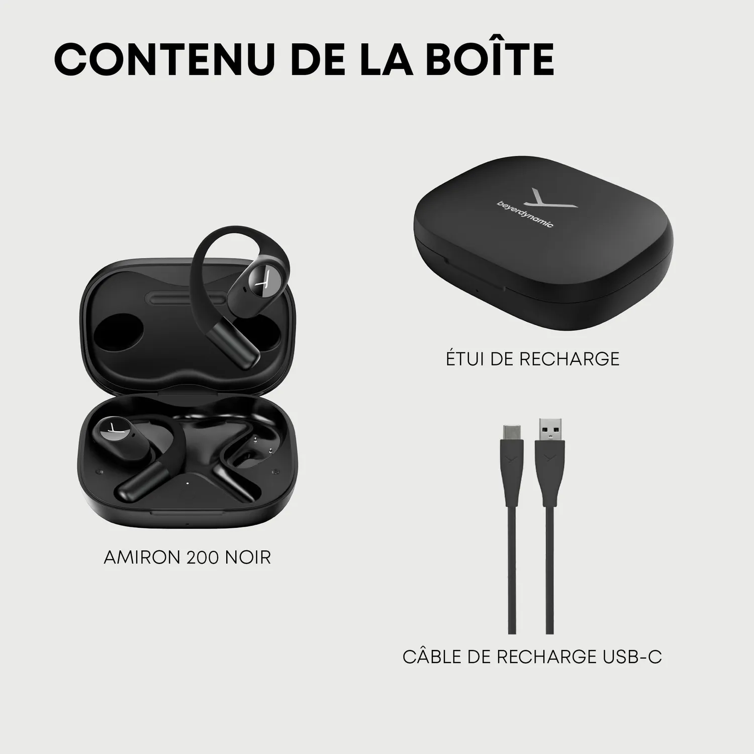 beyerdynamic Amiron 200 écouteurs sport noir ouvert