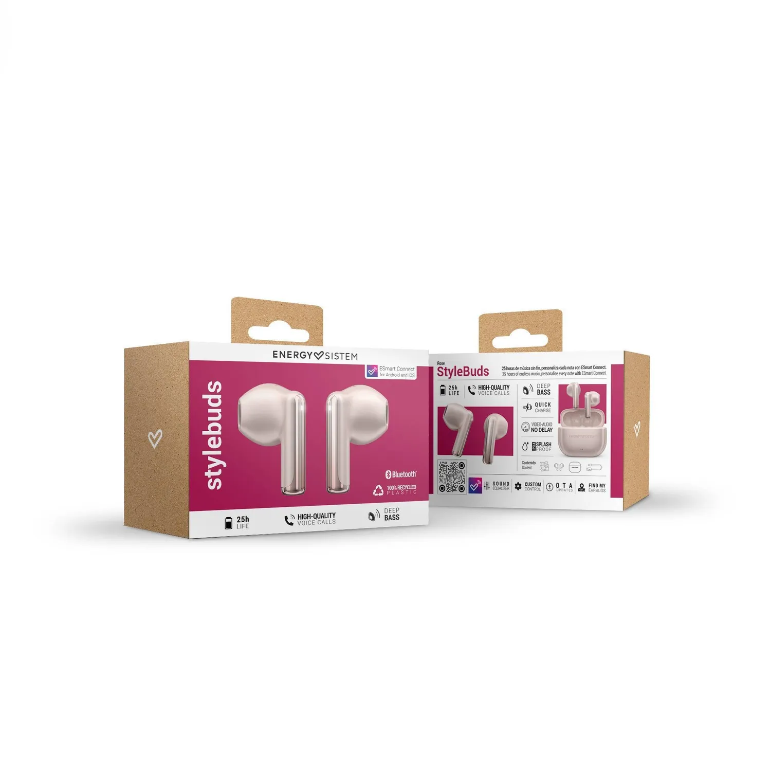 Energy Sistem StyleBuds écouteurs true wireless rose 25 h