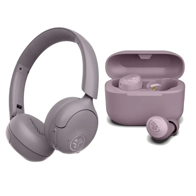 JLab Go Lux + Go Pop+ casque + écouteurs mauve