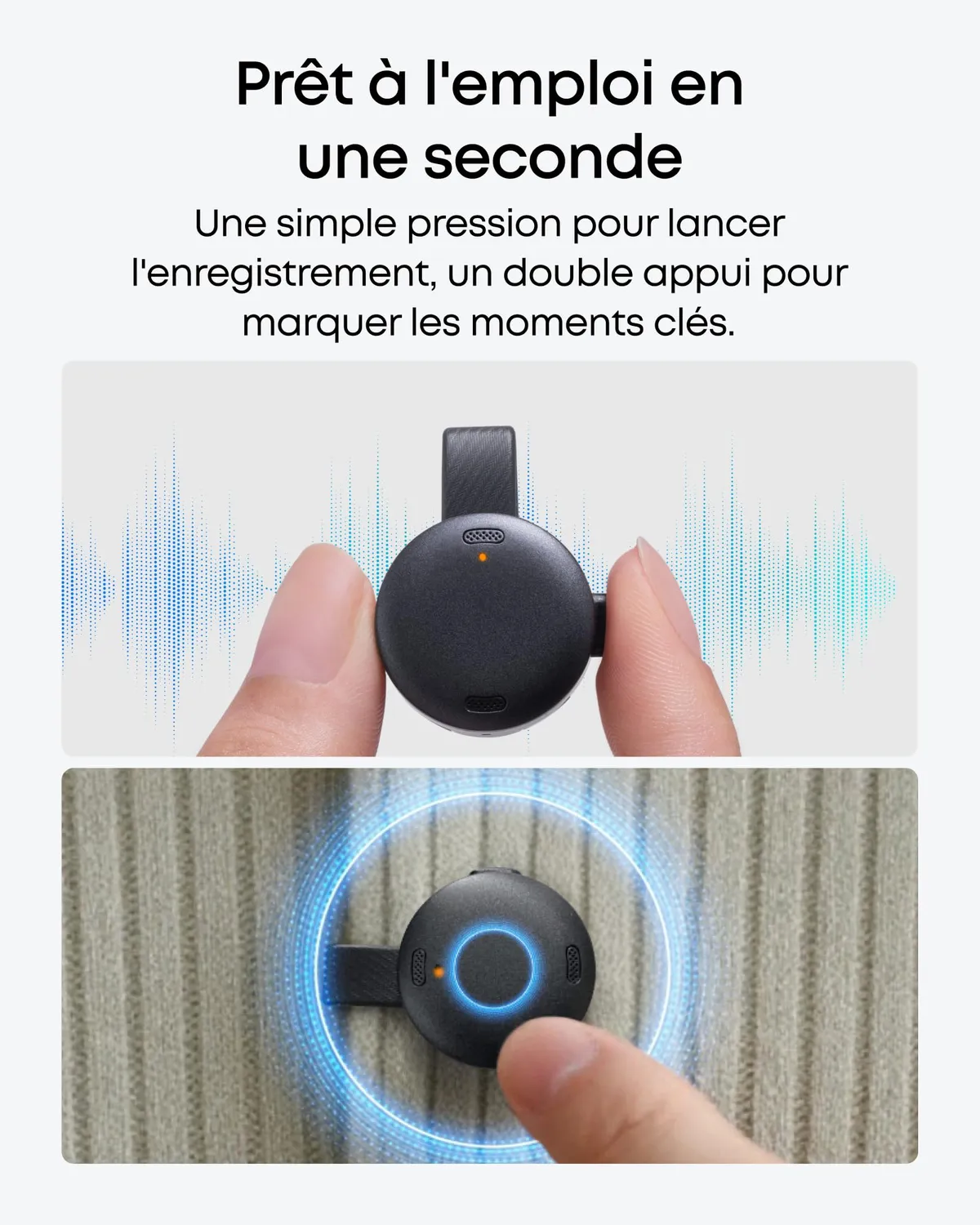 soundcore Work enregistreur vocal 64 Go noir minuit IA