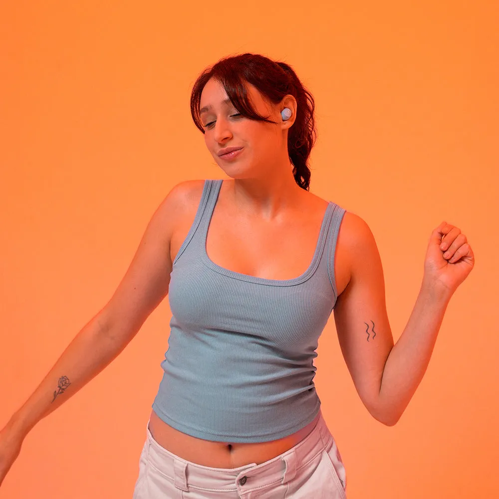 JLab Go Pop+ bleu clair écouteurs sans fil 35h