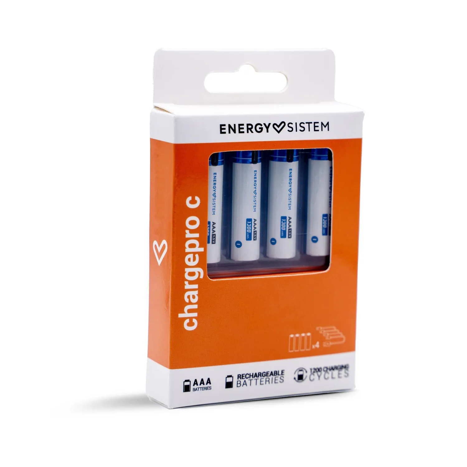 Energy Sistem Charge Pro C piles AAA rechargeables blanc x2