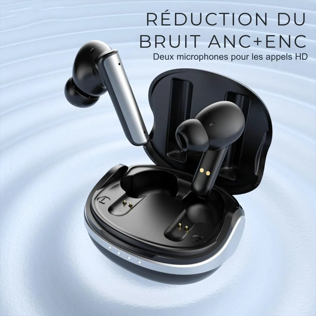 Soundswealth Bluetooth 5.3 écouteurs sans fil noir ANC
