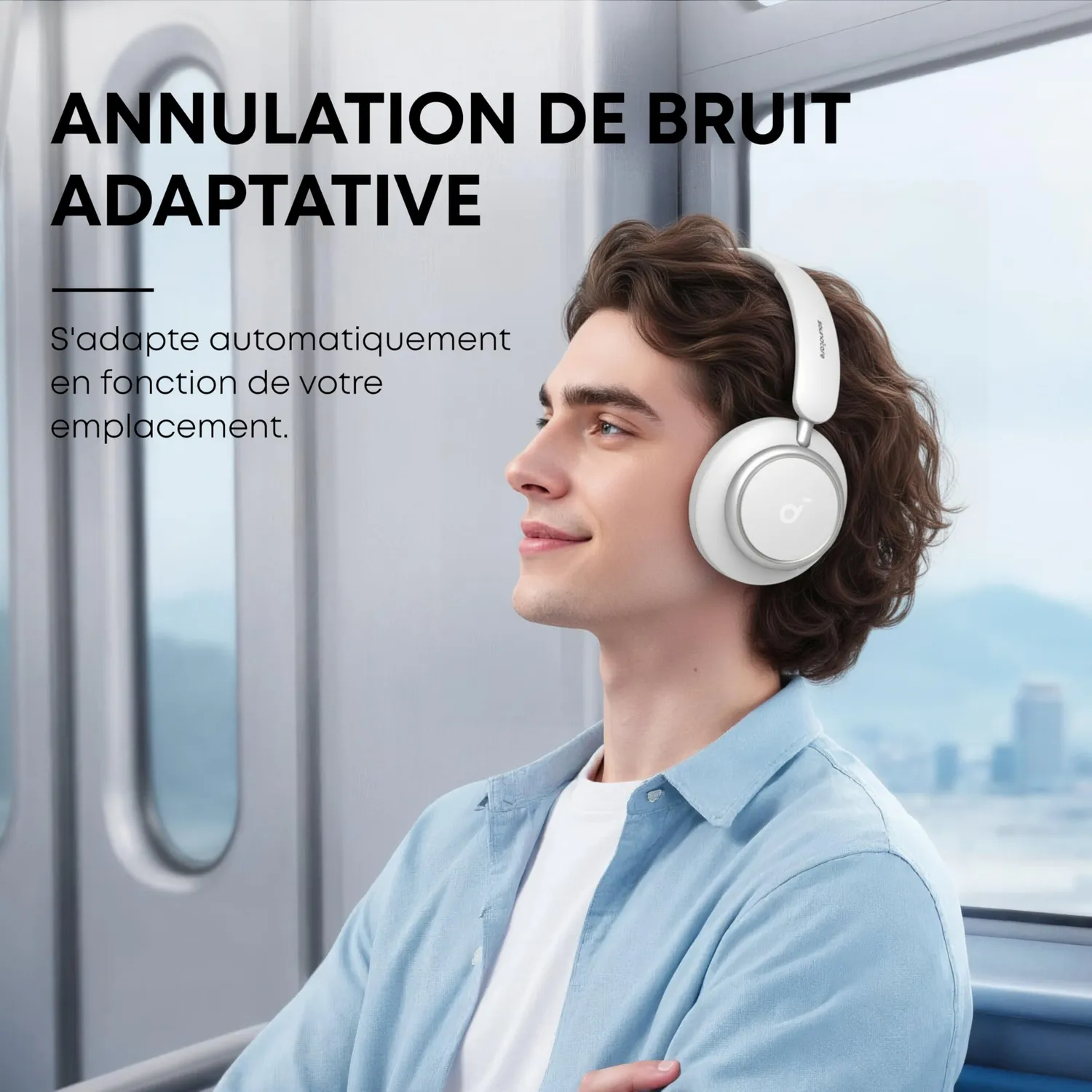 Soundcore Space Q45 casque blanc réduction de bruit